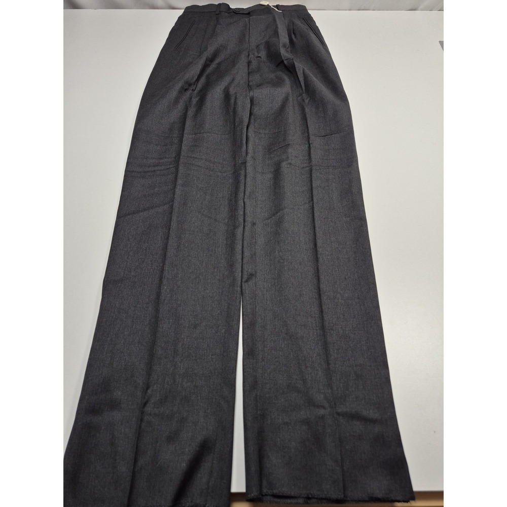 Chiavari Dress Pants Mens 30x36 Gray Wool Pleated Tasmania Super 100 Italy NWT